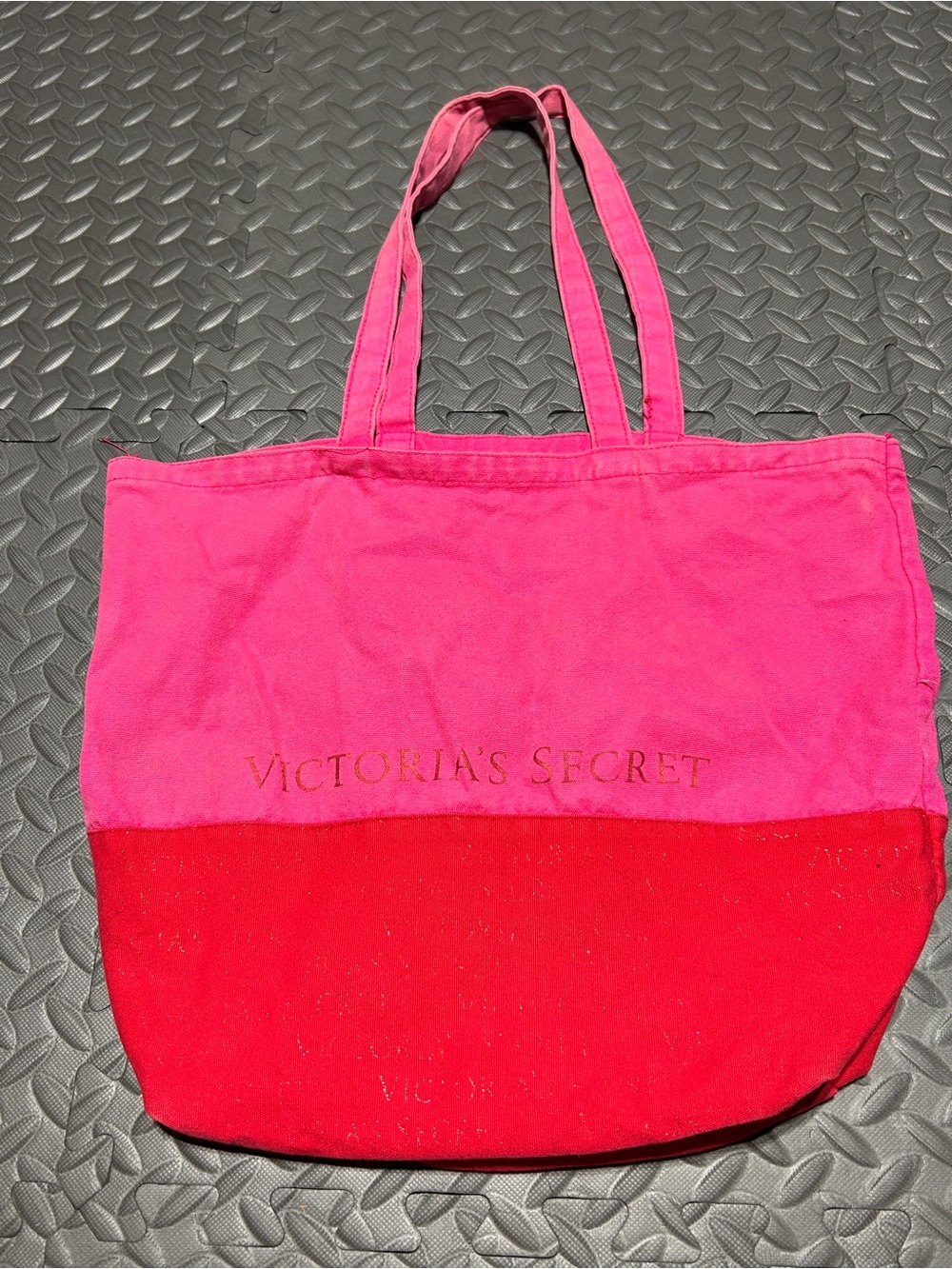 Victoria's Secret Pink and Red Canvas Tote